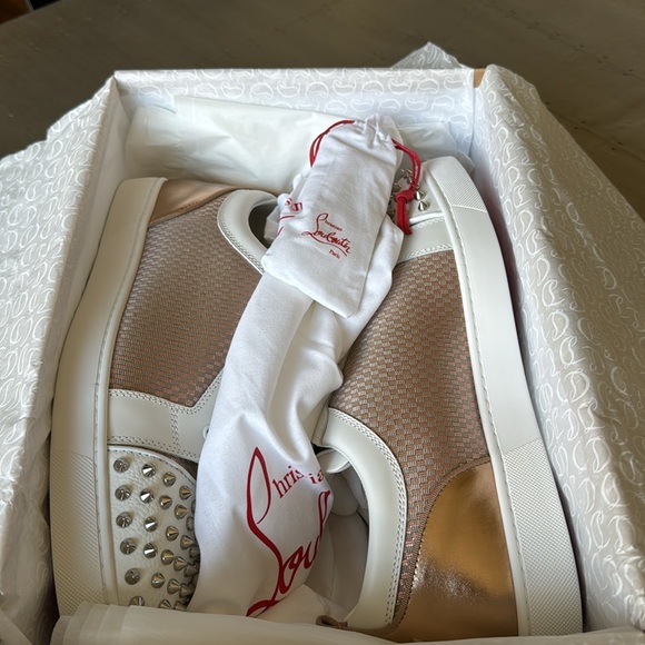 Christian Louboutin varsijunior spikes flat sneaker trainer bronze white roca 46 main image 7